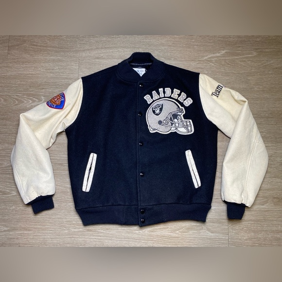 Vintage Chalk Line Oakland Raiders NFL Varsity Letterman Jacket Men Size MEDIUM - Picture 2 of 14